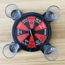 4 Players Russian Roulette Wheel Drinking Game Set, Perfect For Adults' Party, New Year'S Game, Valentine's Day Game Or Gift, Suitable For Bars, Ktv And Nightclubs - Multicolor - View 5