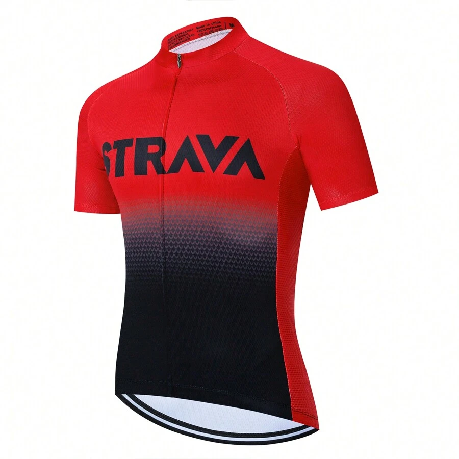 Boyfriend Style Men's Cycling Jersey, White Quick-Dry Short Sleeve Mountain Bike Cycling Shirt, Endurance Race Cycling Uniform Sports - Red - View 1