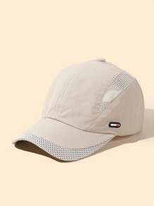 1頂男士箭頭和字母刺繡速干透氣遮陽棒球帽,適用於日常休閒運動 - 米色 - 查看 2