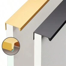 Mango De Sellado De Borde De Aleación De Aluminio En Oro/plata/negro, Adecuado Para Gabinetes, Armarios, Cajones Con Mango Oculto - Multicolor - Ver 9
