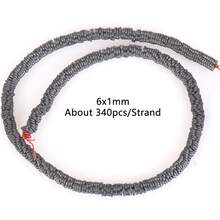 1條天然赤鐵礦石黑色啞面幾何圖案愛心立方圓珠珠寶製作配件耳環項鍊diy配件 15" - 彩色 - 查看 30