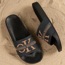 2025 New Style Men's Thick Sole Slippers,Indoor/Outdoor House Bathroom Waterproof Anti-Slip Beach Slide Sandals