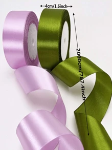 1 Rollo de cinta de raso de colores de 25 yardas para hacer lazos con rosas y moños, cinta para la decoración de pasteles de Navidad y vacaciones de 4cm de ancho - Multicolor - Ver 7