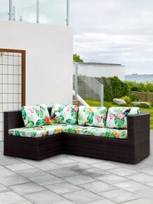 1入組印花戶外沙發套，鵜鶘圖案半包圍沙發坐墊套，可拆洗鄉村風格庭院、露台、花園沙發套 - 彩色 - 查看 1