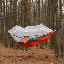 Double Hammock With Mosquito Netting, Anti-Flip Design, Suitable For Outdoor Camping And Home Use - Olive Green - View 4