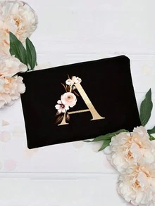 1个化妆包 化妆袋 钱包 姓名首字母 A-Z 图案 洗漱包 洗漱袋 拉链手机包 铅笔袋 手拿包 教师礼物 女士旅行必备 女生礼物 化妆工具 化妆刷 收纳 化妆品整理包 化妆品收纳 化妆包 化妆袋 - 黑色 - 查看 3
