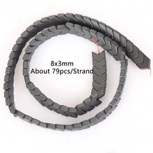 1條天然赤鐵礦石黑色啞面幾何圖案愛心立方圓珠珠寶製作配件耳環項鍊diy配件 15" - 彩色 - 查看 34