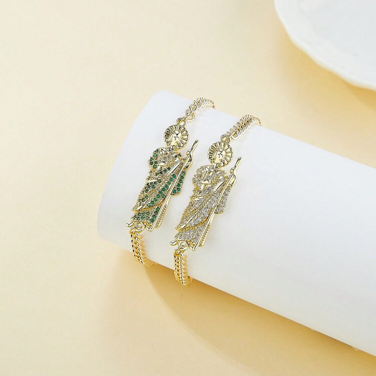 天主教珠寶鋯石Tadeo可調節手鐲 - 手鍊 - 查看 7