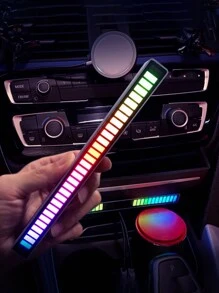 Rgb Sound Control Synchronization Rhythm Light Music Atmosphere Light Car/Home/Office Led Creative Induction Microphone Light With Charging Function, Multiple Dynamic Color Changes, Follows The Sound Of Music - Multi-color - View 2