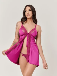 Plus Size Nightgowns & Sleepshirts - 玫瑰紅 - 查看 4