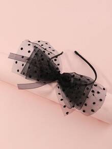 1 Diadema Para Cabello De Niña Con Lazo Negro Para Decoración Diaria - Negro - Ver 4