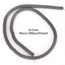 1條天然赤鐵礦石黑色啞面幾何圖案愛心立方圓珠珠寶製作配件耳環項鍊diy配件 15" - 彩色 - 查看 16