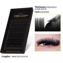 Mix 8-20mm Classic Individual Eyelashes Extension 16 Rows ,Lightweight Black Soft Natural Cashmere Individual Volume Eyelasheslash Clusters,Eyelash Clusters,Individual Eyelashes,Lashes,Fake Lashes - CC - View 2