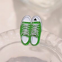 Giày Xanh Men Chân Ngộ nghĩnh Trái Tim Đen Ve Áo Huy Hiệu Thổ Cẩm Quần Áo Ba Lô Cảm Hứng Món Quà Trang Sức Cho Bạn Bè - màu xanh lá - Xem 6