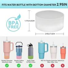 1 Pezzo Manicotto E Base In Silicone Per Tazza, Pad E Tappetino Antiscivolo, Per Varie Bottiglie Sportive Con Fondo Di 2,95 Pollici.