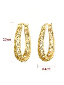 ESBERRY 1 Vintage Cây Nho Đôi Khuyên Tai Vòng Cho Nữ Bạc Vàng Có Niên Đại Hàng Ngày Mỹ Trang Sức Quà Tặng - Vàng - Xem 3