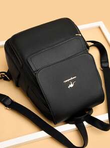 Luxury Soft Leather Female Backpacks Purses Women's 2024 Bagpack Rucksack Ladies S Large Capacity, School Backpack - Black - View 7