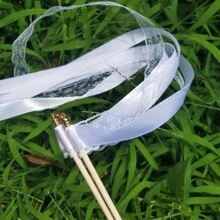 50/20pcs Ribbon Wands Fairy Sticks Wedding Twirling Lace Streamers With Bell Party Cheering Prop Favor For Wedding