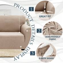 YSTYLE Stretch Sofa Cover 1/2/3/4 Seater, Sofa Cover Non-Slip With Armrest, Elastic Couch Cover Jacquard, Universal Sofa Cover Modern, Sofa Cover Dog Cat For Living Room - Khaki - View 4