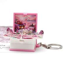 1 Móc khóa sách gấp mini 3D: Đồ chơi biến đổi cảnh thu nhỏ khác nhau Đồ chơi giảm căng thẳng, tuyệt vời như món quà Phục sinh hoặc sinh nhật sáng tạo (Một phần ngẫu nhiên) - móc khóa - Xem 5