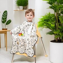 1入組嬰兒餐椅全罩-防水餵食圍兜，中性調可調節，適用於0-36個月的嬰兒，可機洗，柔軟耐用，是節日最佳禮物選擇，新手父母的最佳選擇。