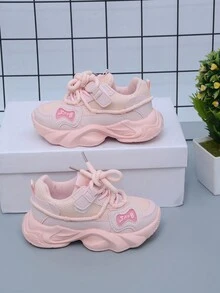 兒童鞋2024春秋新款透氣休閒運動鞋,男女學生防滑跑步鞋 - 粉色 - 查看 1