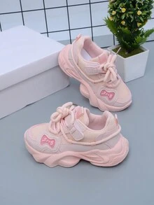 兒童鞋2024春秋新款透氣休閒運動鞋,男女學生防滑跑步鞋 - 粉色 - 查看 2