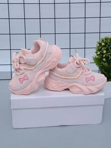 兒童鞋2024春秋新款透氣休閒運動鞋,男女學生防滑跑步鞋 - 粉色 - 查看 5