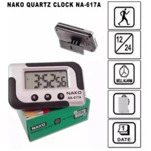 Mini Relógio De Mesa Digital Calendário De Mesa - Cinza e Preto - Visão 4