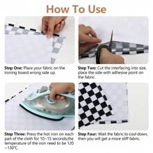 1 rollo de entretela de vellón fusible termoadhesivo para costura y acolchado, 12 pulgadas * 5 yardas, acolchado termoadhesivo sin tejer con un estabilizador de espuma fusible de un solo lado en color blanco para bolsas de tela DIY y decoración del hogar - Blanco - Ver 5