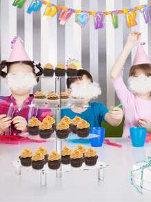 1pc Acrylic 4-Layer Cake Decoration Stand For Desserts - White - View 3