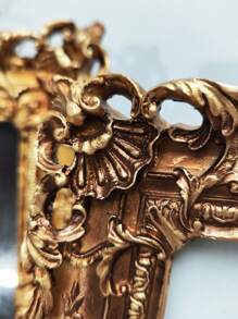 6 Inch, 7 Inch, 10 Inch Vintage Golden Carved Flower Resin Picture Frame, European Style Wall-Mounted Or Tabletop, 1pc Random Frame Gifts Birthday Graduation - Multicolor - View 7