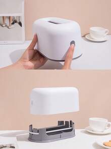 1入創意裝飾面紙盒，家用手帕盒，可愛的廁所、廚房、客廳和臥室面紙盒 - 白色 - 查看 11