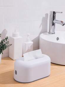 1入創意裝飾面紙盒，家用手帕盒，可愛的廁所、廚房、客廳和臥室面紙盒 - 白色 - 查看 4