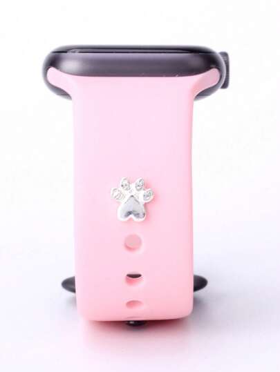 1pc Silvery Metal Paw Watch Band Charms Decoration Nails,Compatible With Apple Watch Bands Accessories Compatible With Galaxy Watch Series Strap Charm Gifts