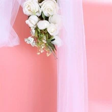 5米*48厘米透明水晶雲絲織物紗網卷，適用於家庭禮品包裝、婚禮儀式走道椅子裝飾、慶祝派對裝飾、嬰兒沐浴襯衫、DIY手工藝品製作等 - 彩色 - 查看 4