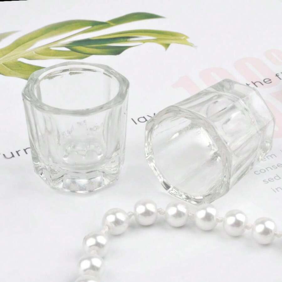 12 Piezas Godete Vasitos De Cristal Para Uñas Acrilicas Monomero - transparente - Ver 1