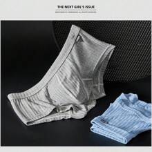 Men's Active Underwear Sexy Low Waist Briefs U Pouch Boxers Striped Shorts Underpants