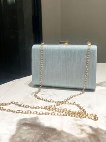 HCBCBY宴會派對雞尾酒裙手拿包，新娘包，帶閃亮藍色閃粉小手袋，適用於派對、舞會、婚禮、正式場合，時尚優雅的女士肩袋 - 淺藍色 - 查看 2