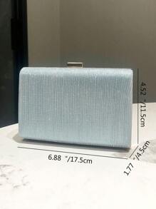 HCBCBY宴會派對雞尾酒裙手拿包，新娘包，帶閃亮藍色閃粉小手袋，適用於派對、舞會、婚禮、正式場合，時尚優雅的女士肩袋 - 淺藍色 - 查看 3