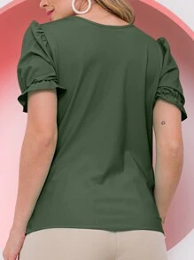 Women Blouses - xanh quân đội - Xem 2