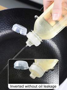 1 st 300 ml/500 ml/1 000 ml plastflaska genomskinlig olja, hushållskök Utomhusgrill för olivolja squeezer dispenser kryddbehållare - Genomskinlig - Visa 3