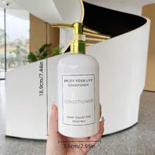 3 件装白色肩压泵非常适合沐浴充气包装 B/洗发水/护发素泵套装，配有防水标签和护手霜/洗面奶可再填充容器，配有 ABS 电泳泵头，适用于家居装饰/浴室配件家居浴室装饰秋季装饰返校 - 白色 - 查看 2