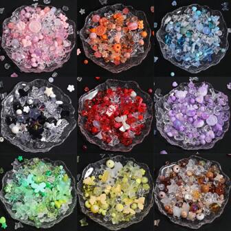 1 Pack 50g New Y2K Style Randomly Mixed Bowknot Flower Love Acrylic Beads DIY Bracelet Beading Ornament For Necklace Keychain Loose Bead Accessories Supplies