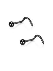 CIZME 2 件 20G（0.8MM）18G（1.0MM）不锈钢鼻环鼻钉鼻环鼻钉鼻钉环扭转螺丝 L 形球顶鼻穿孔首饰鼻钉环鼻环带 2MM 球顶鼻环鼻螺丝环鼻钉女式鼻环螺旋鼻环鼻螺丝钉鼻孔鼻穿孔首饰 - Ball top - 查看 21