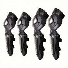 Equipo de protección para motocicleta PRO X, juego de 4 piezas de rodilleras y coderas de acero inoxidable para deportes de campo traviesa - Plateado - Ver 1