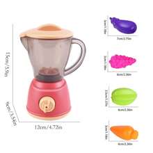 5pcs/Set Rotating Juicer Kitchen Toy For Kids, Pretend Play Blender With Fruits, Birthday Gift Or Party Favor - Pink - View 5