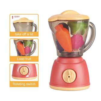 5pcs/Set Rotating Juicer Kitchen Toy For Kids, Pretend Play Blender With Fruits, Birthday Gift Or Party Favor
