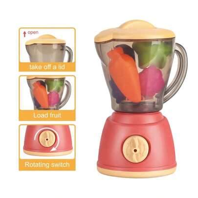 5 Piezas/set Juguete De Cocina Para Niños Con Exprimidor Giratorio, Licuadora De Juego Con Frutas, Regalo De Cumpleaños O Favor De Fiesta