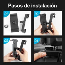 MOONPAI Soporte Tablet Auto,Soporte iPad Auto,Soporte para Tablet Automovil,Tablet de 12-33cm Pulgadas para iPad Pro Mini Air, Kindle,Tab, iPhone 15 14 13 Pro MAX, Switch y Otros Dispositivos - Negro - Ver 7